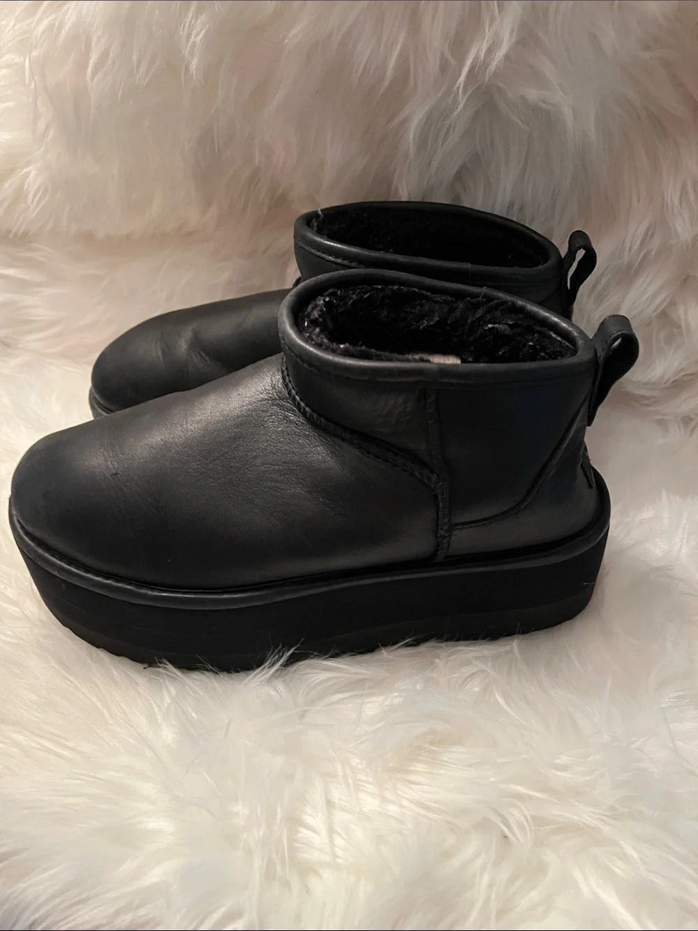 Ugg leather platform boots